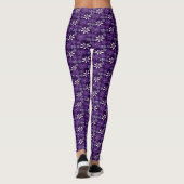 Leggings Joli Doodle Jardin aux Fleurs Violettes (Dos)