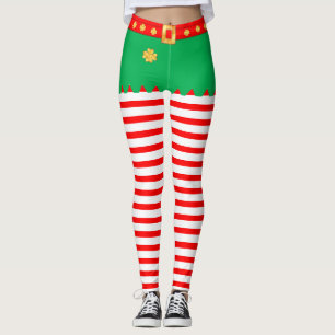 Leggings Joli elfe de Noël rayé