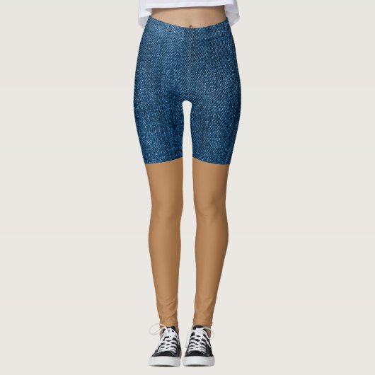 Leggings Joli Faux Bleu Shorts Jeans (Devant)