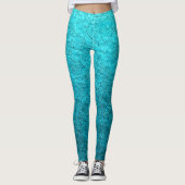 Leggings Joli Feuille turquoise (Devant)