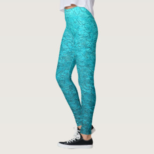 Leggings Joli Feuille turquoise