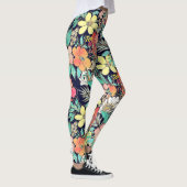 Leggings Joli Fille rose Floral Golden Strokes Design (Droite)