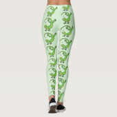 Leggings Joli gecko vert salutations avec dessin animé (Dos)