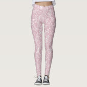 Leggings joli hipster rose jolie feuille fougère design (Devant)