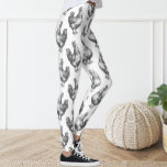 Leggings Joli jeu noir et blanc Croquis poule poule Hen<br><div class="desc">Les pattes ornent le motif de poulet.</div>