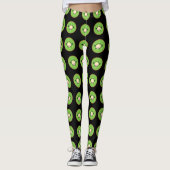 Leggings joli kawaii kiwi motif noir (Devant)