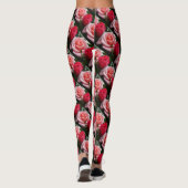 Leggings Joli modèle Rose rose rouge floral (Dos)