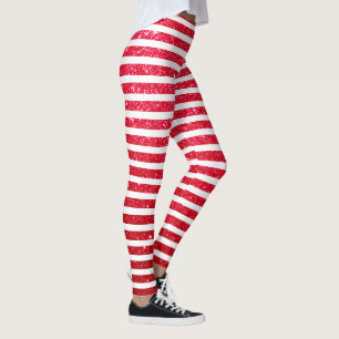 Leggings Joli motif à rayures de canne à bonbons de Noël