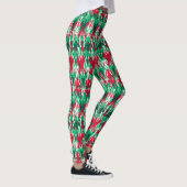 Leggings Joli motif aztèque abstrait rouge vert (Droite)