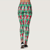 Leggings Joli motif aztèque abstrait rouge vert (Dos)