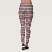 Leggings Joli motif aztèque gris rouge (Dos)