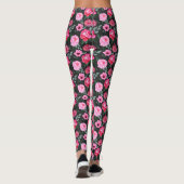 Leggings Joli Motif d'aquarelle rose gris d'hiver (Dos)