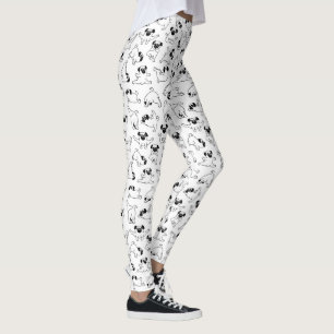 Leggings joli motif de chien de yoga sur fond blanc