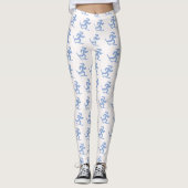 Leggings Joli Motif de course de raquettes blanches (Devant)