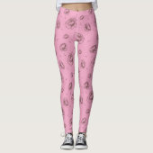 Leggings Joli Motif de fleurs et pétales roses (Devant)
