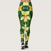 Leggings Joli Motif de fleurs jaunes (Dos)