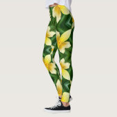 Leggings Joli Motif de fleurs jaunes (Gauche)