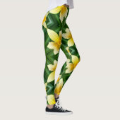 Leggings Joli Motif de fleurs jaunes (Droite)