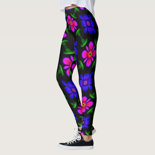 Leggings Joli Motif de fleurs roses (Gauche)