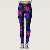 Leggings Joli Motif de fleurs roses (Devant)