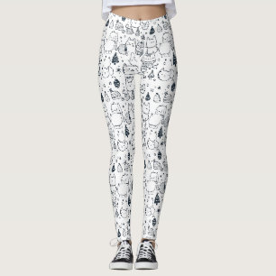 Leggings Joli motif de Noël en hiver à dessiner (1)