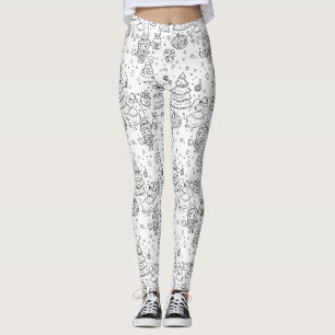 Leggings Joli motif de Noël en hiver à dessiner (3)