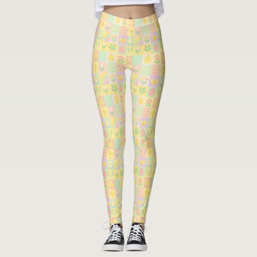 Leggings Joli motif de Pâques/printemps (Devant)