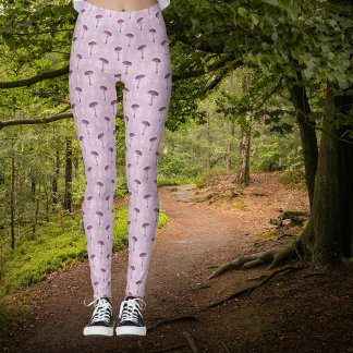 Leggings Joli motif de rêve de champignon violet vintage