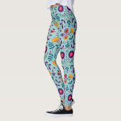 Leggings Joli Motif Fleurs d'Art Folk (Gauche)