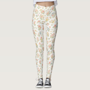 Leggings Joli motif floral discret sans couture