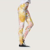 Leggings Joli motif floral rose et jaune (Droite)