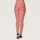 Leggings Joli Motif orange et rose (Dos)