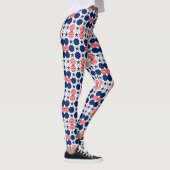 Leggings Joli Motif rouge blanc bleu étoile (Droite)