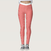 Leggings Joli Motif Rouge Blanc Polka Dot (Devant)