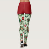 Leggings Joli Noël Rétro, Noël Floral (Dos)