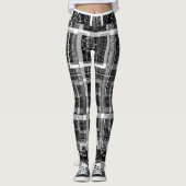 Leggings Joli noir & blanc beau design motif (Devant)