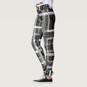 Leggings Joli noir & blanc beau design motif (Gauche)