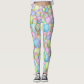Leggings Joli Oeufs De Pâques De Couleur Pastel (Devant)