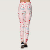 Leggings Joli Ours polaire de Noël Motif sans couture (Dos)