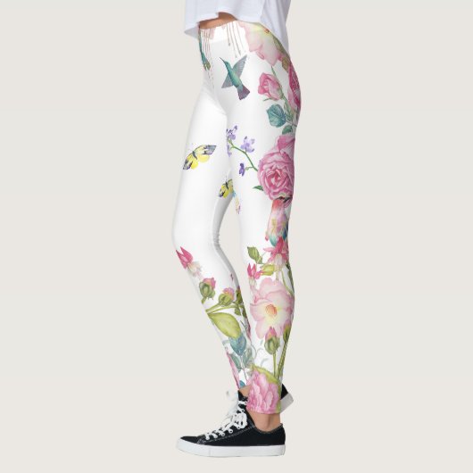 Leggings joli papillon d'été fleurs fleurs pantalon de yoga (Gauche)