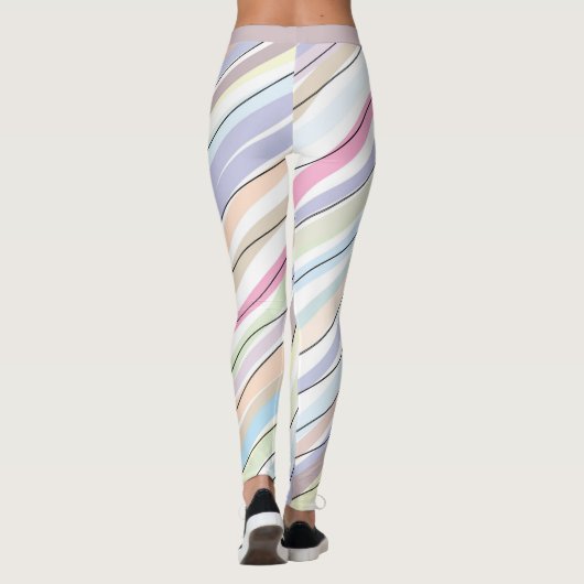 Leggings Joli Pastel Design Abstrait (Dos)