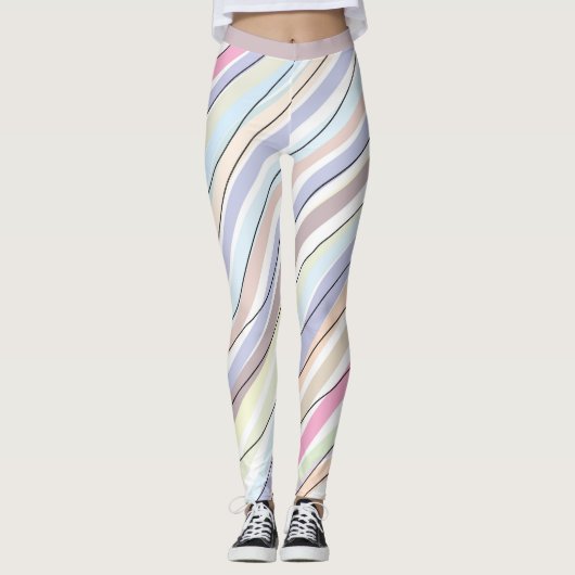 Leggings Joli Pastel Design Abstrait (Devant)