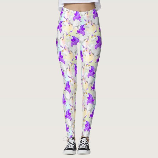Leggings Joli Pastel Princess Unicorn avec des chaussures e (Devant)