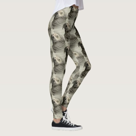 Leggings Joli perroquet gris du Congo (Droite)