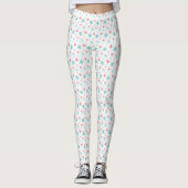 Leggings Joli Pink Bleu Flambeau de neige Noël Blanc (Devant)