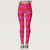 Leggings Joli Pink et Red Wide Stripes Noël (Devant)