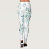 Leggings Joli printemps bleu floral (Dos)