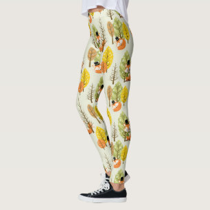 Leggings Joli Renard Orange Autumn Trees Forêt Hipster