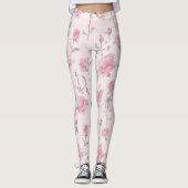 Leggings Joli rose rose florale (Devant)