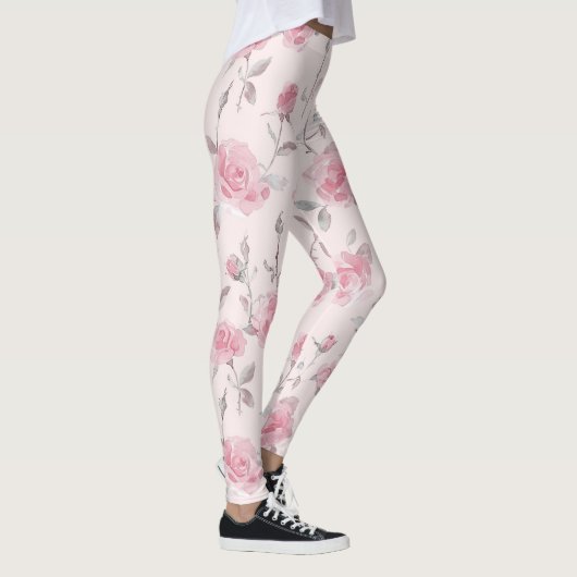 Leggings Joli rose rose florale (Droite)